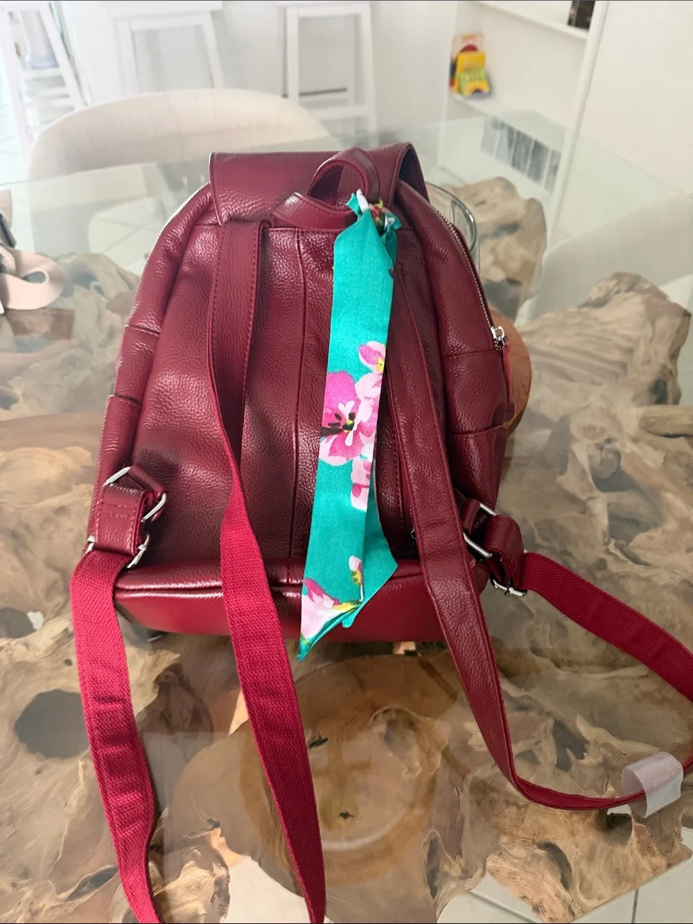 Burgundy Leather Backpack